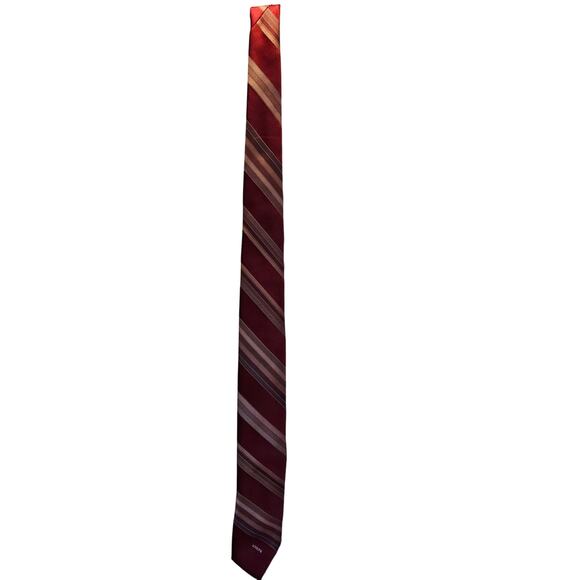 Vintage Adolfo Men's Necktie - Red w/Stripes - 54" x 3" - Picture 1 of 4